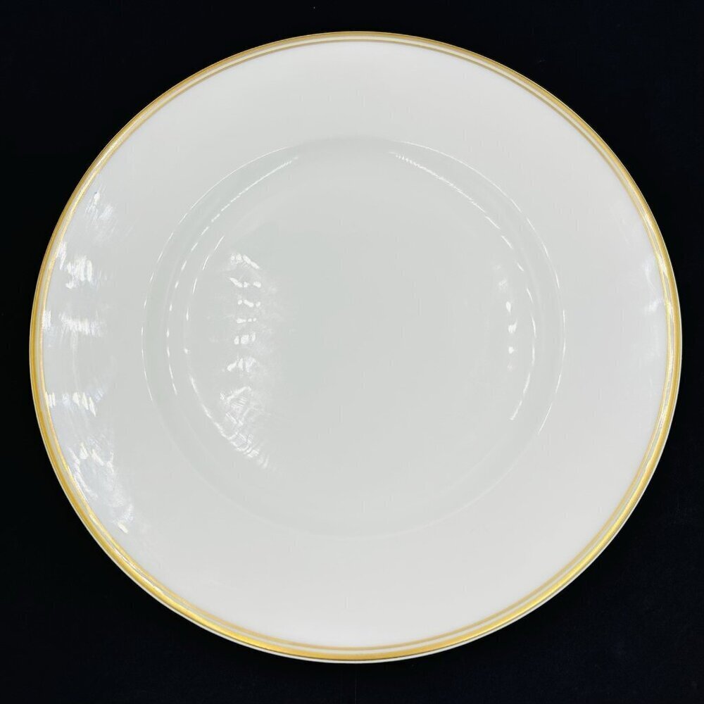 William Edwards England Burnished Gold Ivory/Gold Rimmed 10 3/4" Dinner Plate